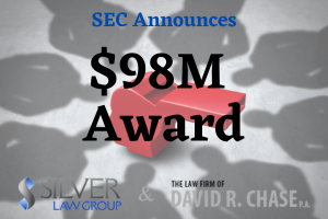 The SEC recently awarded two whistleblowers a total of $98M for original information they submitted that led to the opening of an investigation and a successful enforcement action involving misconduct. The first whistleblower received the lion’s share of the bounty, which totaled over $87 million. For the second whistleblower, the award totaled over $16 million. Both awards were percentages of the financial sanctions collected in the case, which both included SEC actions as well as another enforcement action by a different federal agency.